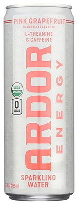 Ardor Organic Pink Grapefruit Sparkling Energy Water, 12 FZ