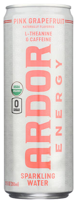 Ardor Organic Pink Grapefruit Sparkling Energy Water, 12 FZ