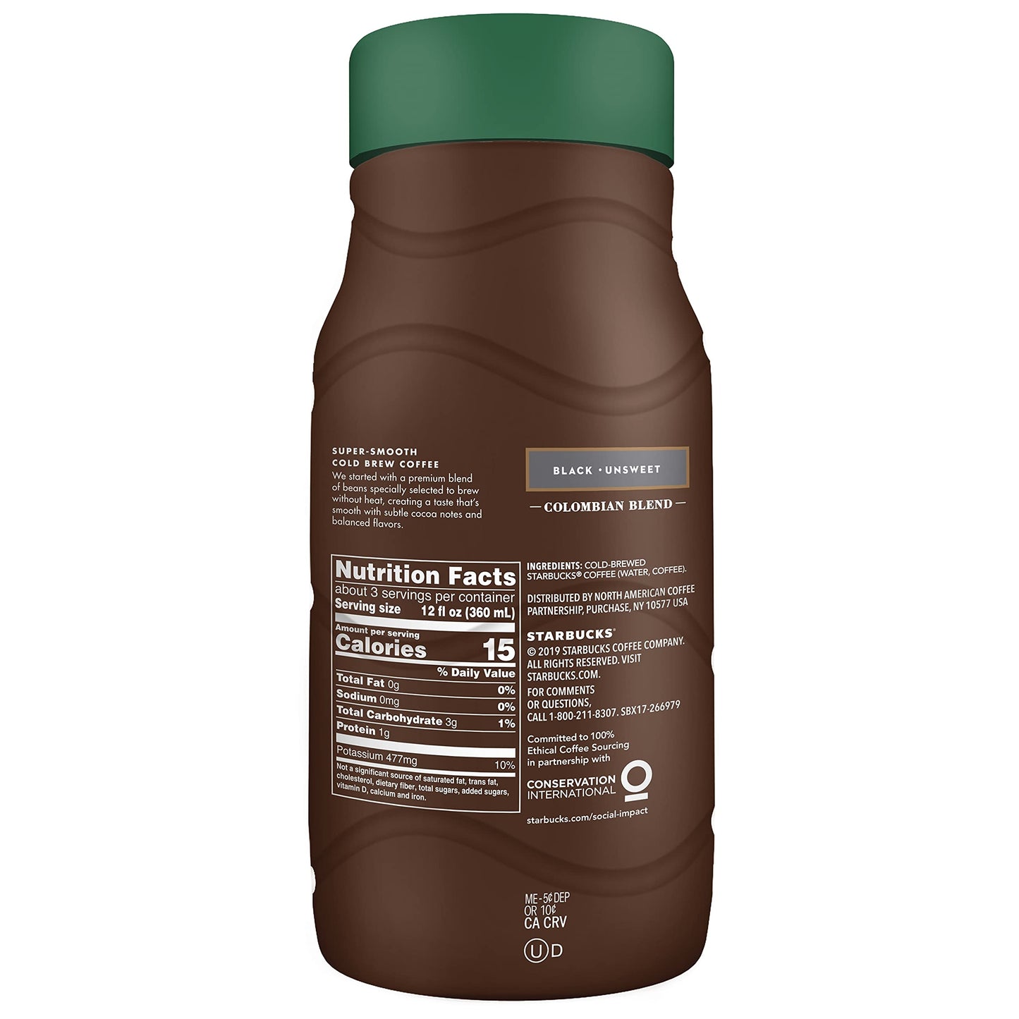 Starbucks Cold Brew Coffee, Black Unsweetened, 40 Fl Oz Bottle - Colombian Blend