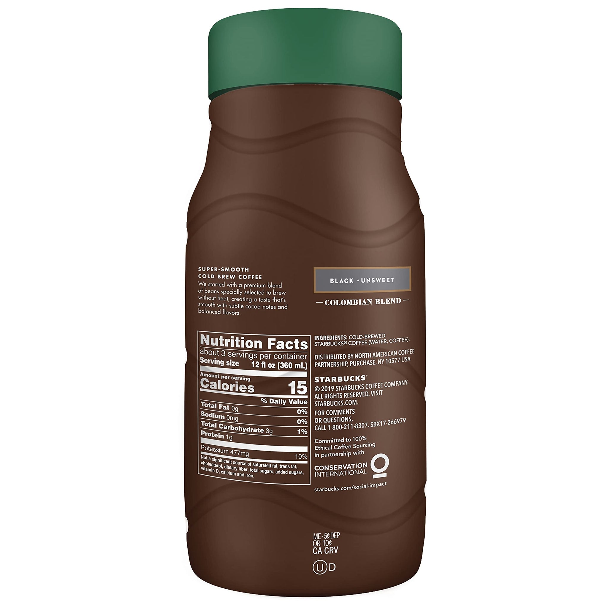 Starbucks Cold Brew Coffee, Black Unsweetened, 40 Fl Oz Bottle - Colombian Blend