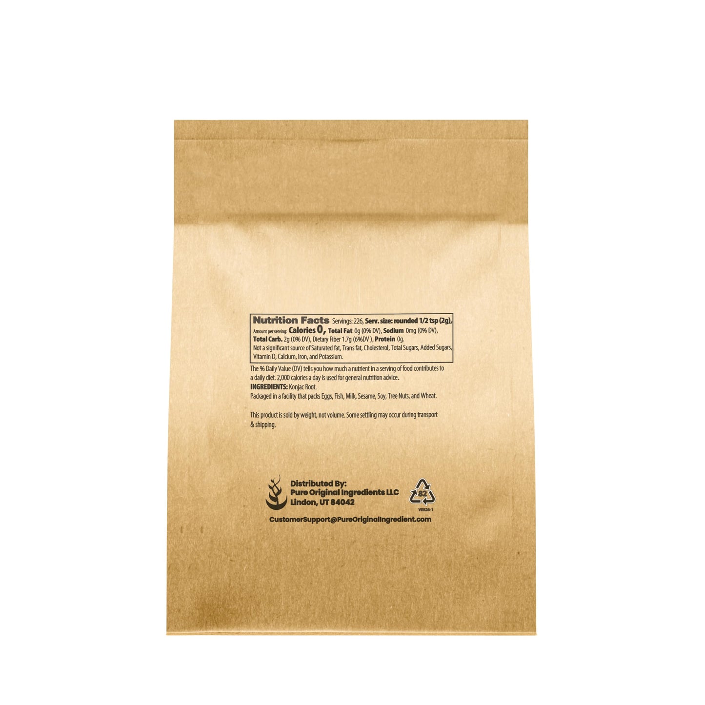 Konjac Gum (1 lb) Glucomannan Konjac Powder, Cornstarch Substitute, Thickener