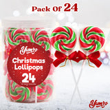 Christmas Swirl Lollipops, 24 Christmas Lollipops Individually Wrapped, Delicious Suckers Bulk For Festive Treats, Perfect christmas suckers for Gift