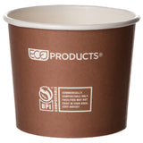ECO PRODUCTS Compostable 10oz Lined Paper Food Bowls, Case of 1000, Renewable Disposable Round Containers, Plant-Based PLA Lined, World Art, Lids