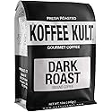 Koffee Kult Dark Roast Ground Coffee - Small Batch Gourmet Aromatic Artisan Blend 100% Arabica Coffee Organically Sourced (Ground, 12oz)