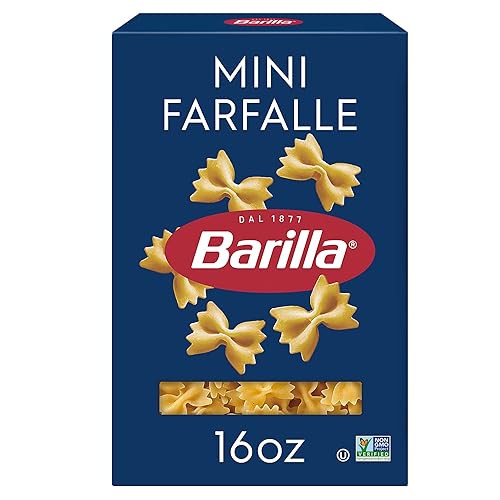 Barilla Mini Farfalle Pasta, 16 oz. Box - Non-GMO, Made with Durum Wheat Semolina - Kosher Certified