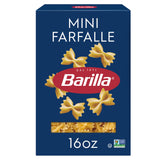 Barilla Mini Farfalle Pasta, 16 oz. Box - Non-GMO, Made with Durum Wheat Semolina - Kosher Certified