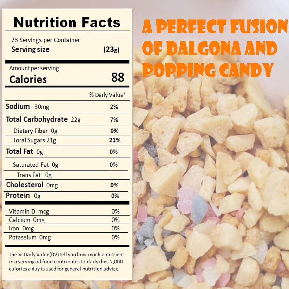 Minecook Funny Popping Dalgona Crunch Candy Coffee Toppings - Sweet, Smooth & Fizzy Pop Sensation - Party & Halloween Treats - Individually Wrapped