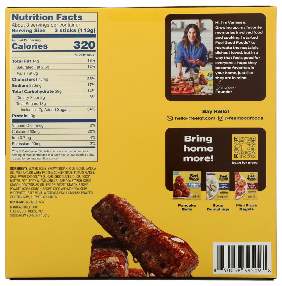 Feel Good Foods Chocolate Chip French Toast Sticks, 12 OZ