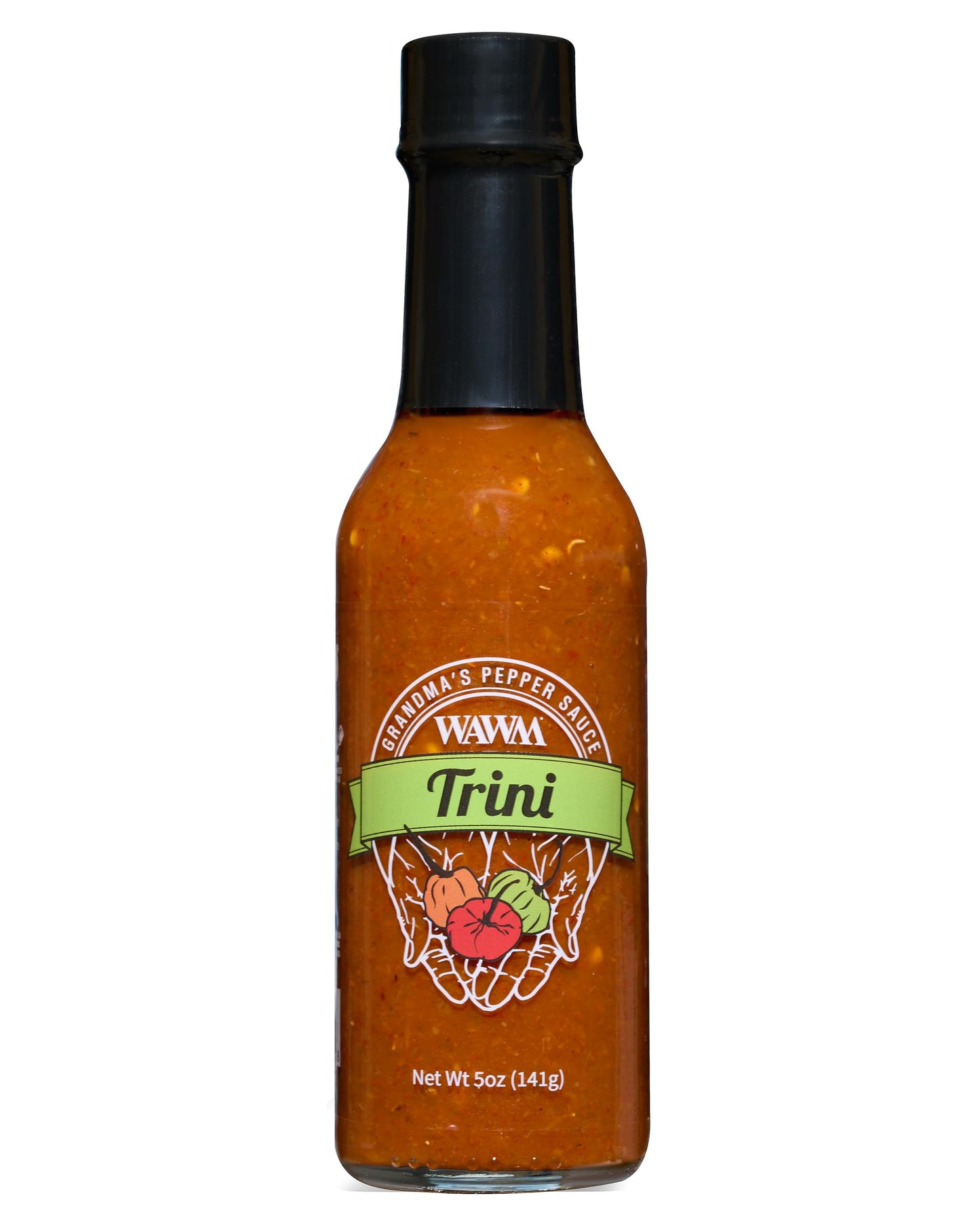 Grandma's Trini Pepper Sauce - Hot Heat Hot Sauce - Vegan - Gluten Free - Non-GMO - Low Sodium - Low Carb - Fabulous Flavor and Kick - Woman Owned