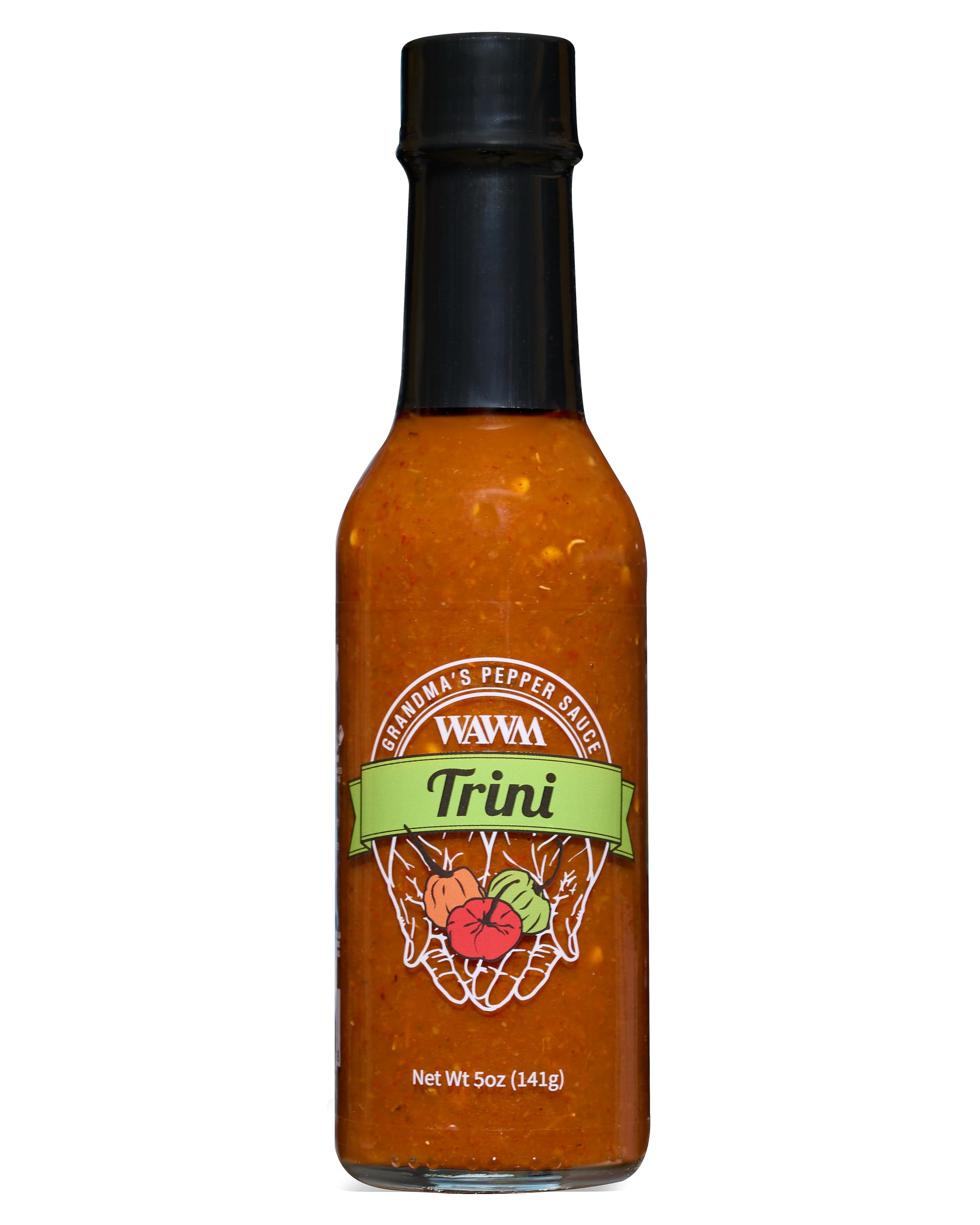 Grandma's Trini Pepper Sauce - Hot Heat Hot Sauce - Vegan - Gluten Free - Non-GMO - Low Sodium - Low Carb - Fabulous Flavor and Kick - Woman Owned