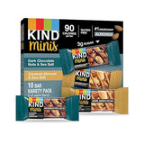 KIND Thins Snack Bars, 2 Flavor Variety Pack, Gluten Free, 100 Calorie, 60 Count, Dark Chocolate Nuts & Sea Salt & Caramel Almond & Sea Salt