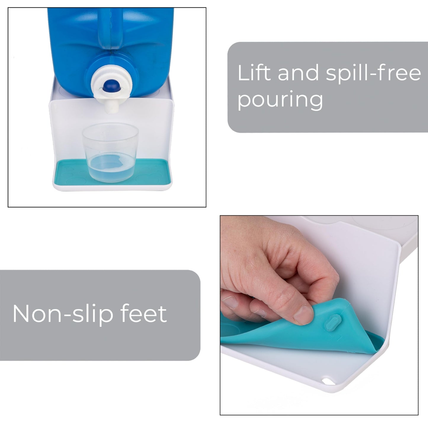 Smart Design Sud Station Angled Laundry Detergent Organizer with Drip Tray - Liquid Detergent & Fabric Softener Holder for Cabinet Storage - 5.8” x