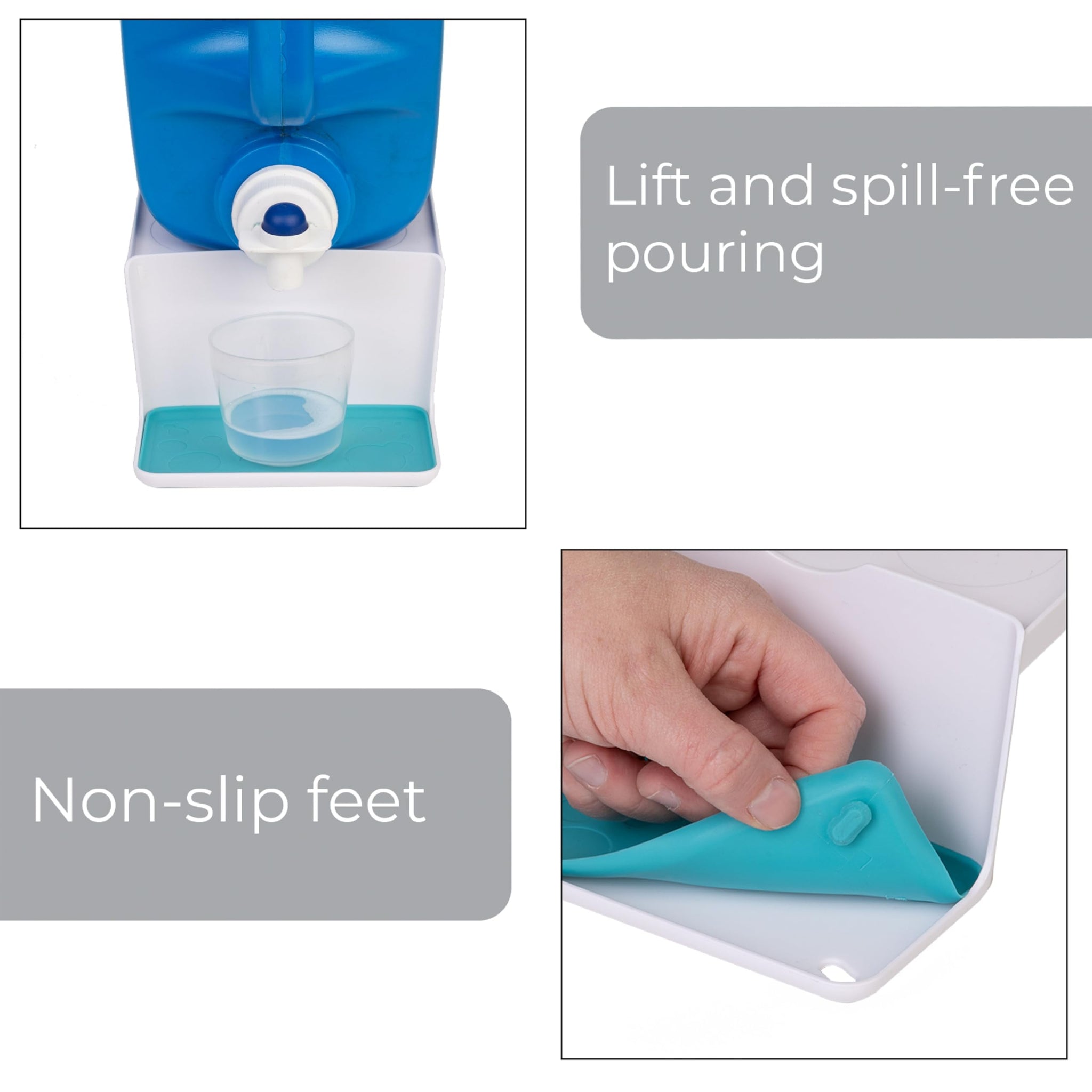 Smart Design Sud Station Angled Laundry Detergent Organizer with Drip Tray - Liquid Detergent & Fabric Softener Holder for Cabinet Storage - 5.8” x