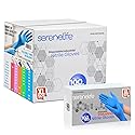 SereneLife Extra Large Size Nitrile Disposable Latex & Powder Free Gloves - Great for Kitchens, Food Handling & Cleaning Supplies - Soft & Comfortable