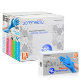 SereneLife Extra Large Size Nitrile Disposable Latex & Powder Free Gloves - Great for Kitchens, Food Handling & Cleaning Supplies - Soft & Comfortable