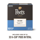 Peet's Coffee, Medium Roast Single Serve Coffee Pods, 100% Arabica Coffee - Big Bang, 32 Count (1 Box of 32 Pods)
