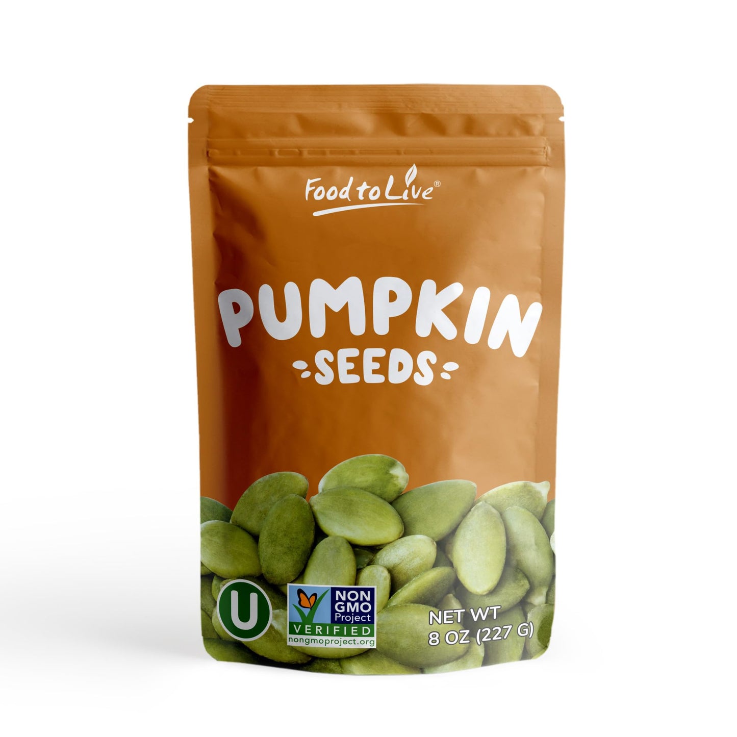 Food to Live Dry Roasted Pumpkin Seed with Himalayan Salt, 8 Ounces - Oven Roasted Pepitas, Lightly Salted, No Oil, Perfect for Baking and Salads