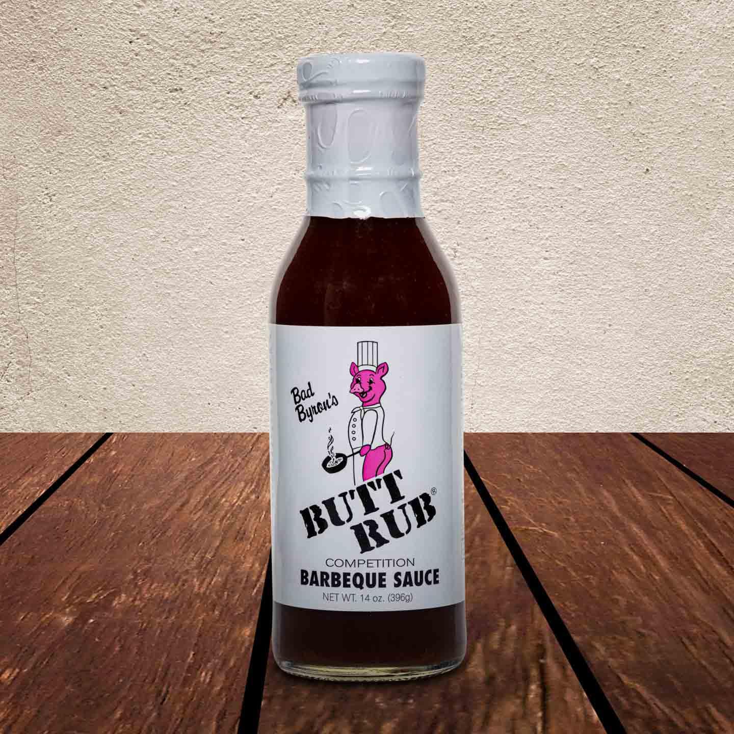 Bad Byron's Butt Rub Competition Barbeque Sauce, 14 oz | Tomato-Based BBQ Sauce | Sweet Heat & Tangy Flavor | Perfect for Grilling & Smoking (14 Ounce
