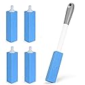 4 Pack Toilet Pumice Stone with Extra Long Handle,Pumice Stone Toilet Bowl Cleaner,1 Cleaning Handle, 4 No Touch Replaceable Piedra Pomez for Cleaning