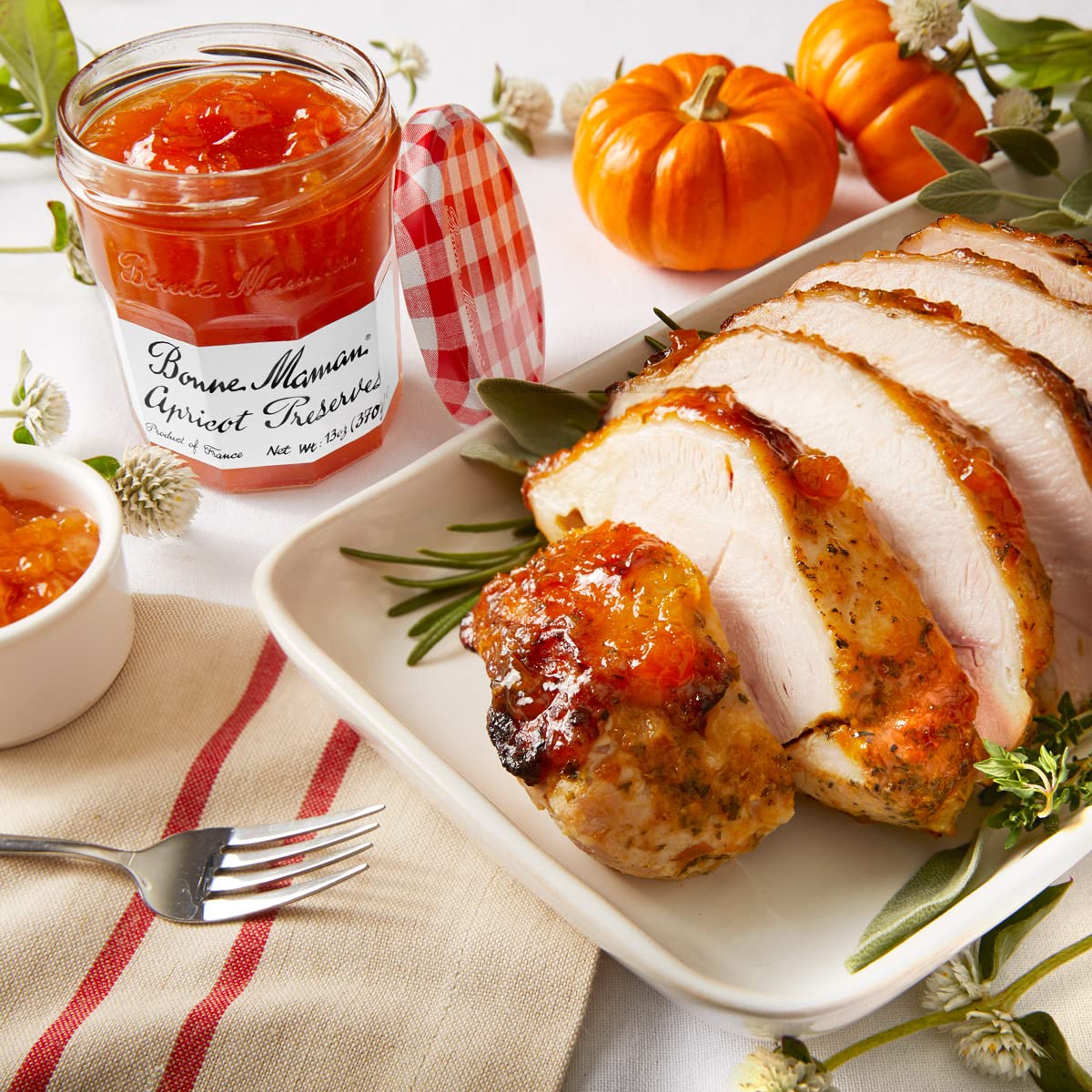 Bonne Maman Apricot Preserves, 13 oz Glass Jars (Pack of 6) - Non-GMO, Made with Simple Ingredients