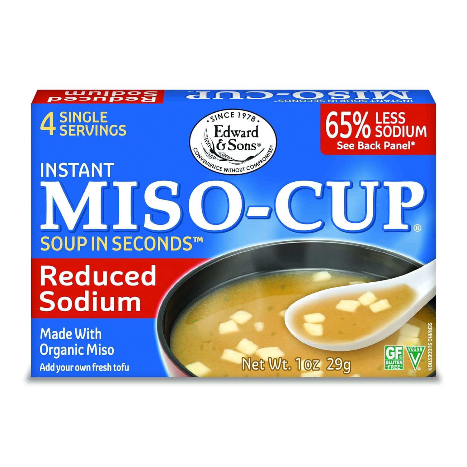 Edward Sons Reduced Sodium Miso Cup Organic 1 Oz. (Pack of 12) - Pack Of 12