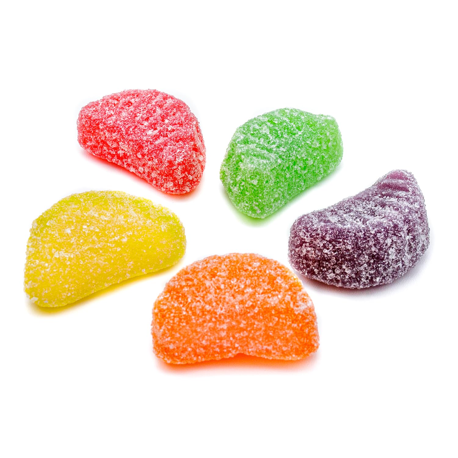 Fruit Slices Jelly Candy 2 lb - Assorted Flavors (Orange, Grape, Cherry, Lemon, Lime), Soft & Chewy, Gluten & Peanut Free, Bulk
