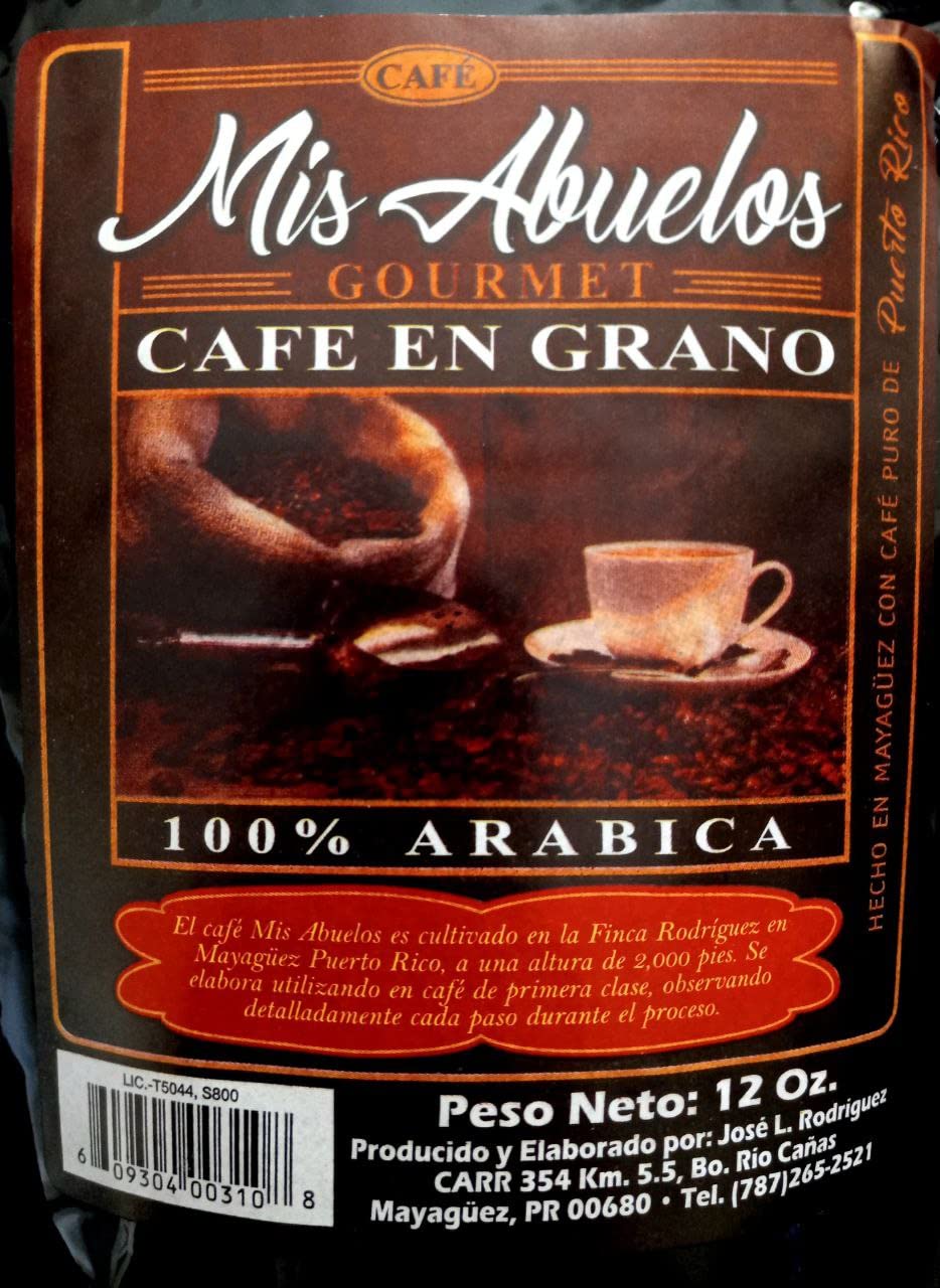 Café Mis Abuelos Puerto Rican Gourmet Coffee Beans