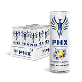 PHX Hydration Energy Drink - 700mg Electrolytes, 200mg Natural Green Tea Caffeine, 100% Daily Value 8 Essential Vitamins - 12 oz Cans (12 Pack) (12