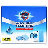 Ribub Washing Machine Cleaner Tablets, 30 Pack Deep Cleaning for HE & Top Load Washers, Septic Safe, Helps Reduce Odor-Causing Residue, Supports Drum