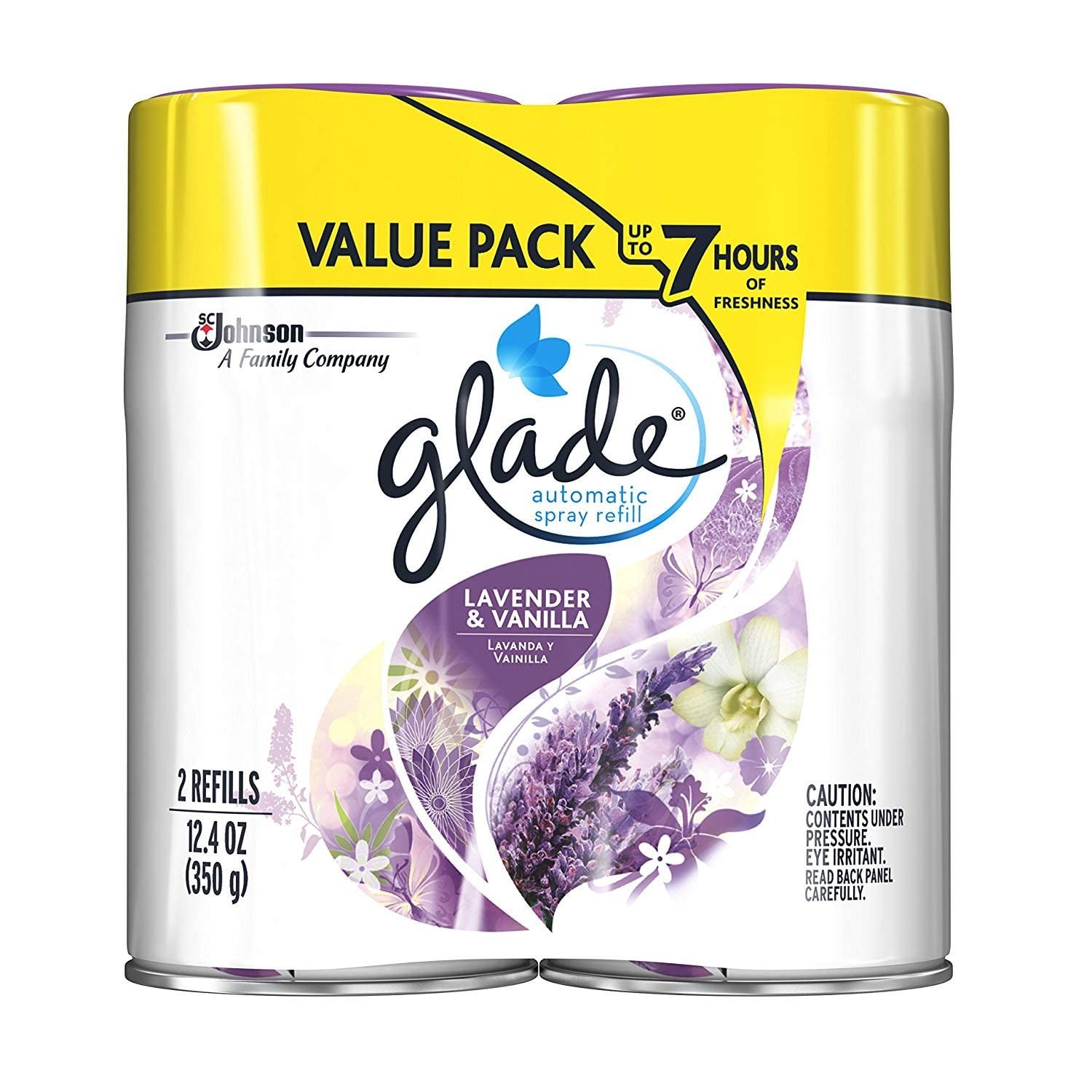 Glade Automatic Spray Refill, Lavender & Vanilla, 6.2 oz, (Pack of 6)