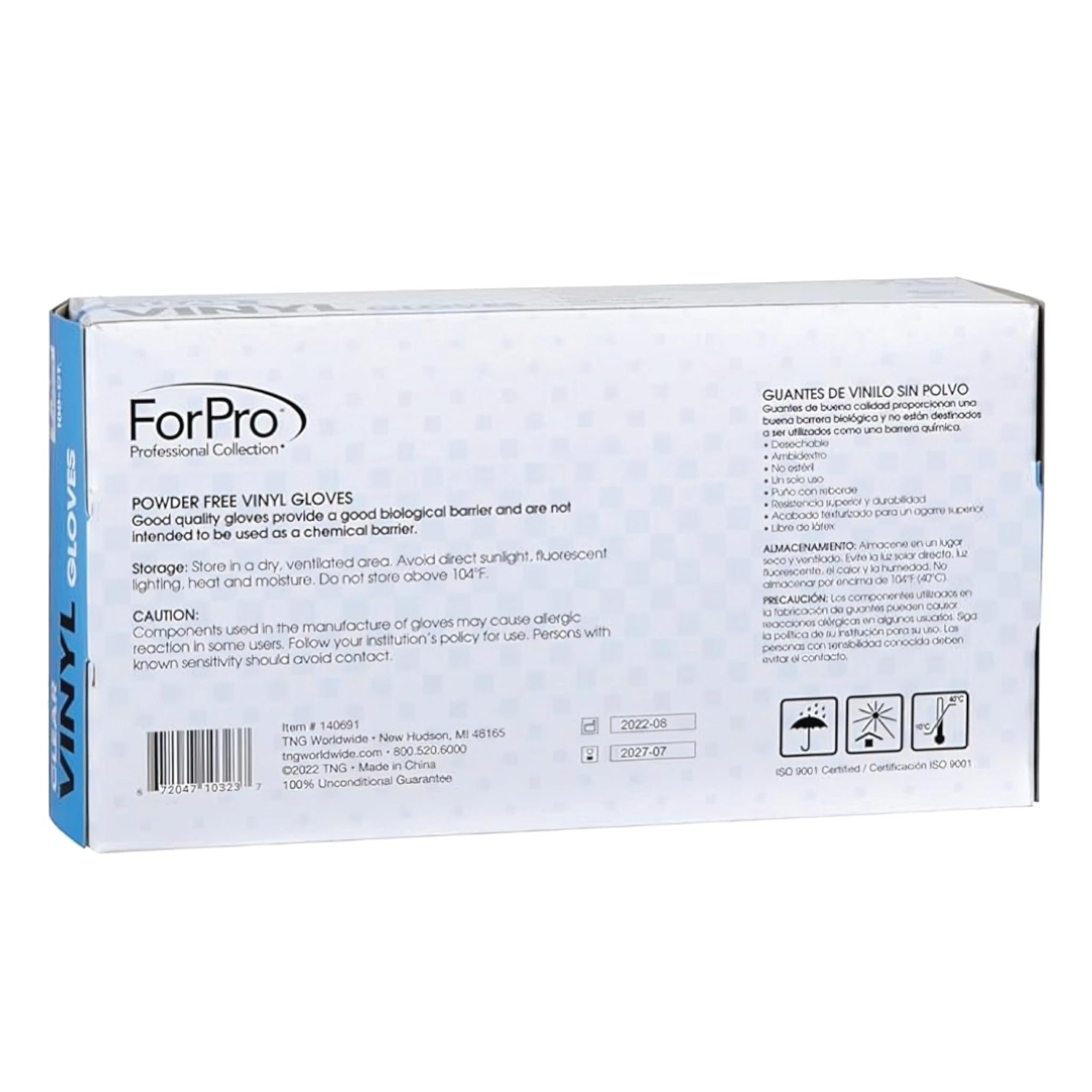 ForPro Disposable Vinyl Gloves, Clear, Industrial Grade, Powder-Free, Latex-Free, Non-Sterile, Food Safe, 2.75 Mil. Palm, 3.9 Mil. Fingers, Large