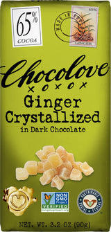 CHOC BAR DRK GINGER CRYST 3.2OZ