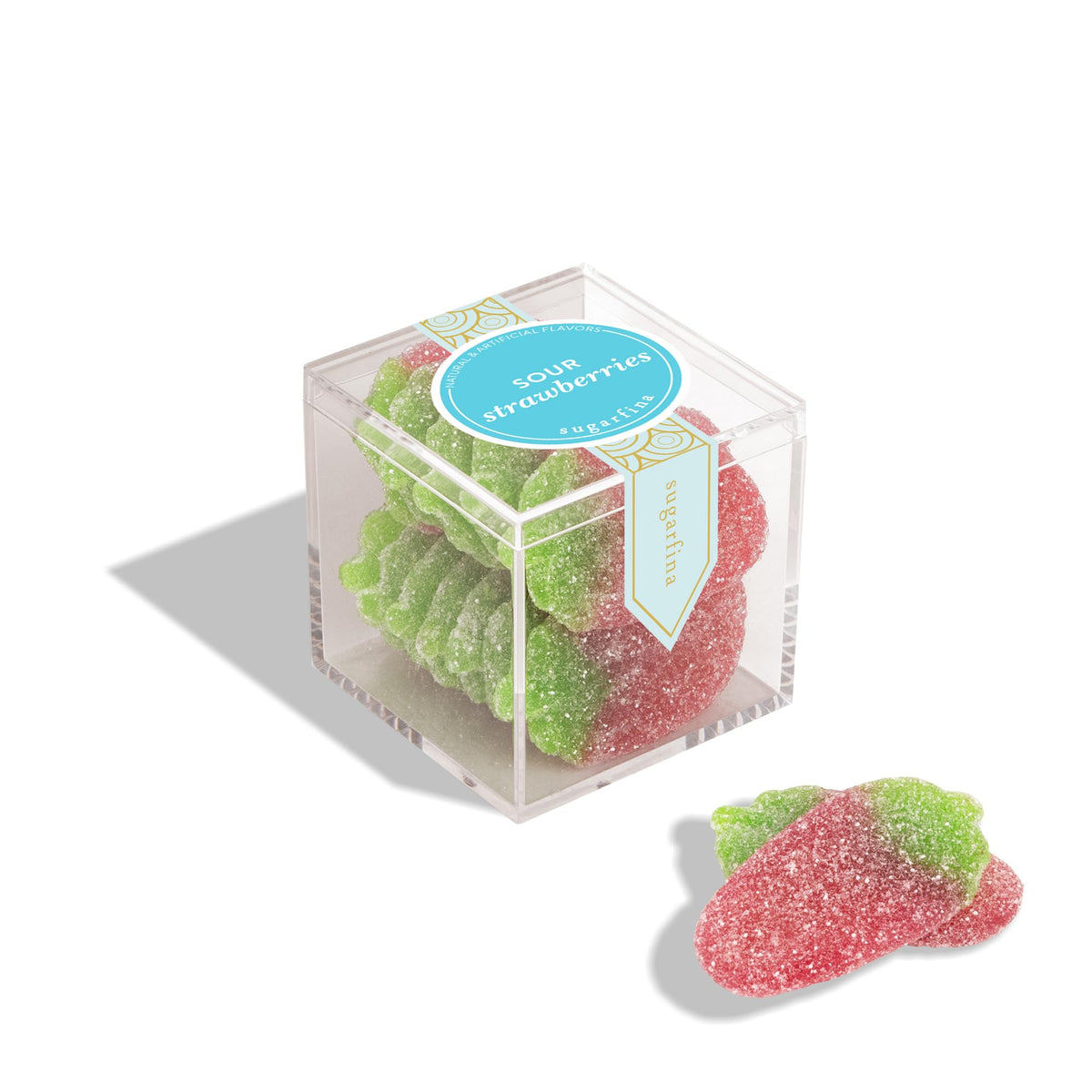 Sugarfina Sour Strawberries Small Candy Cube, Gummies, 3.0 oz, 4 Count