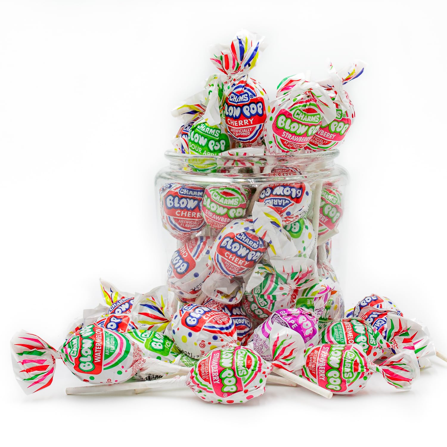 Charms Blow Pops with Bubble Gum Center 1 lb - Blow Pop Asst Bulk, Individually Wrapped (23 Pieces), Fruit Flavors