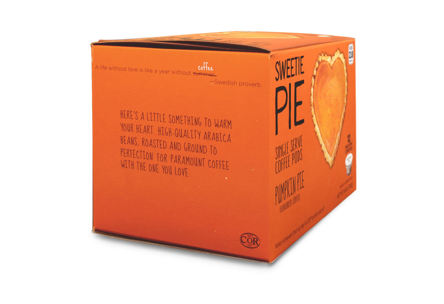 Paramount Coffee, Single Serve Flavored Coffee, Sweetie Pie, Pumpkin Pie, 12 Pods