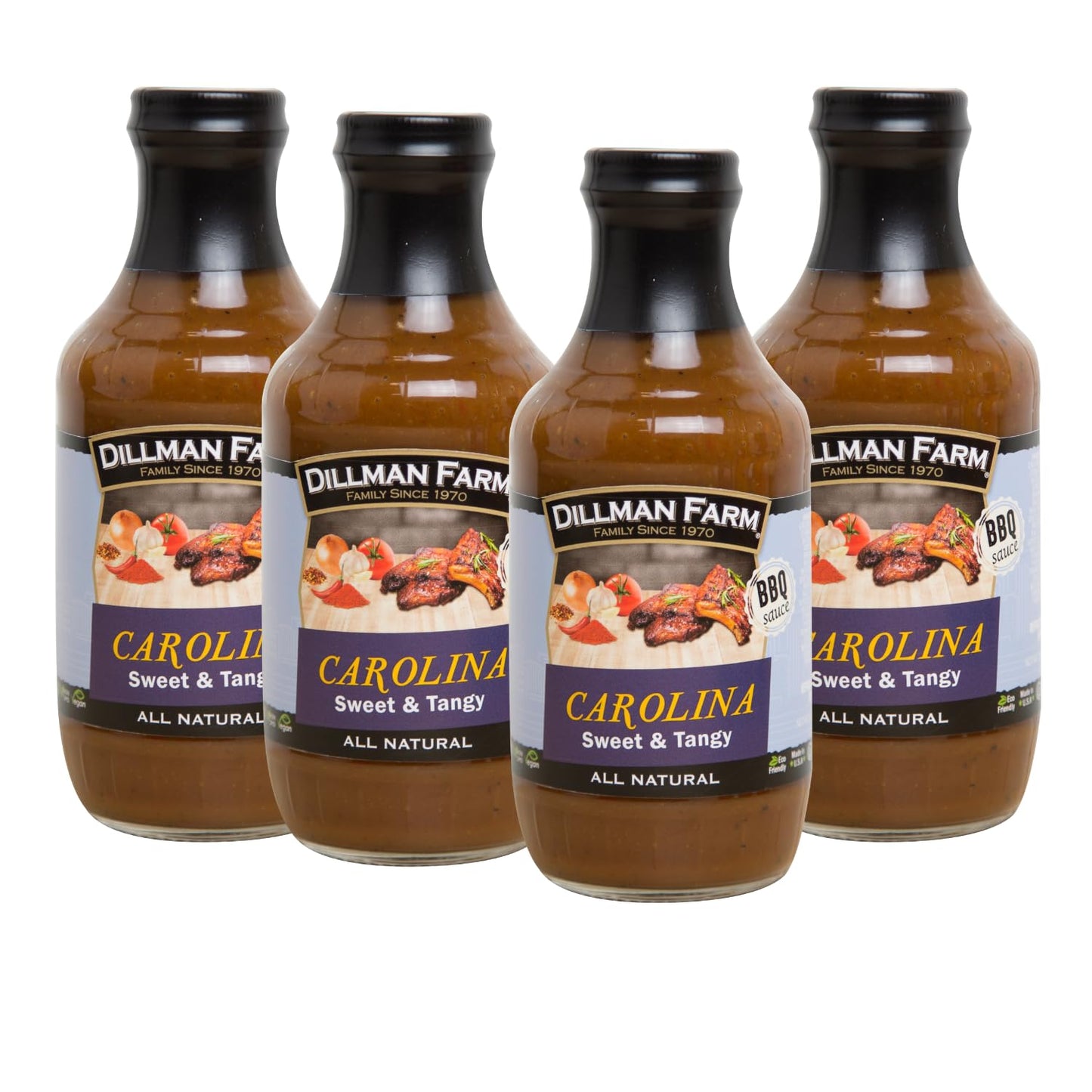 Dillman Farm Carolina-All Natural Barbecue Sauce Sweet & Rich- Gluten-Free, Non-GMO, Eco-Friendly Vegan, Kosher, Preservative Free, Corn Syrup Free