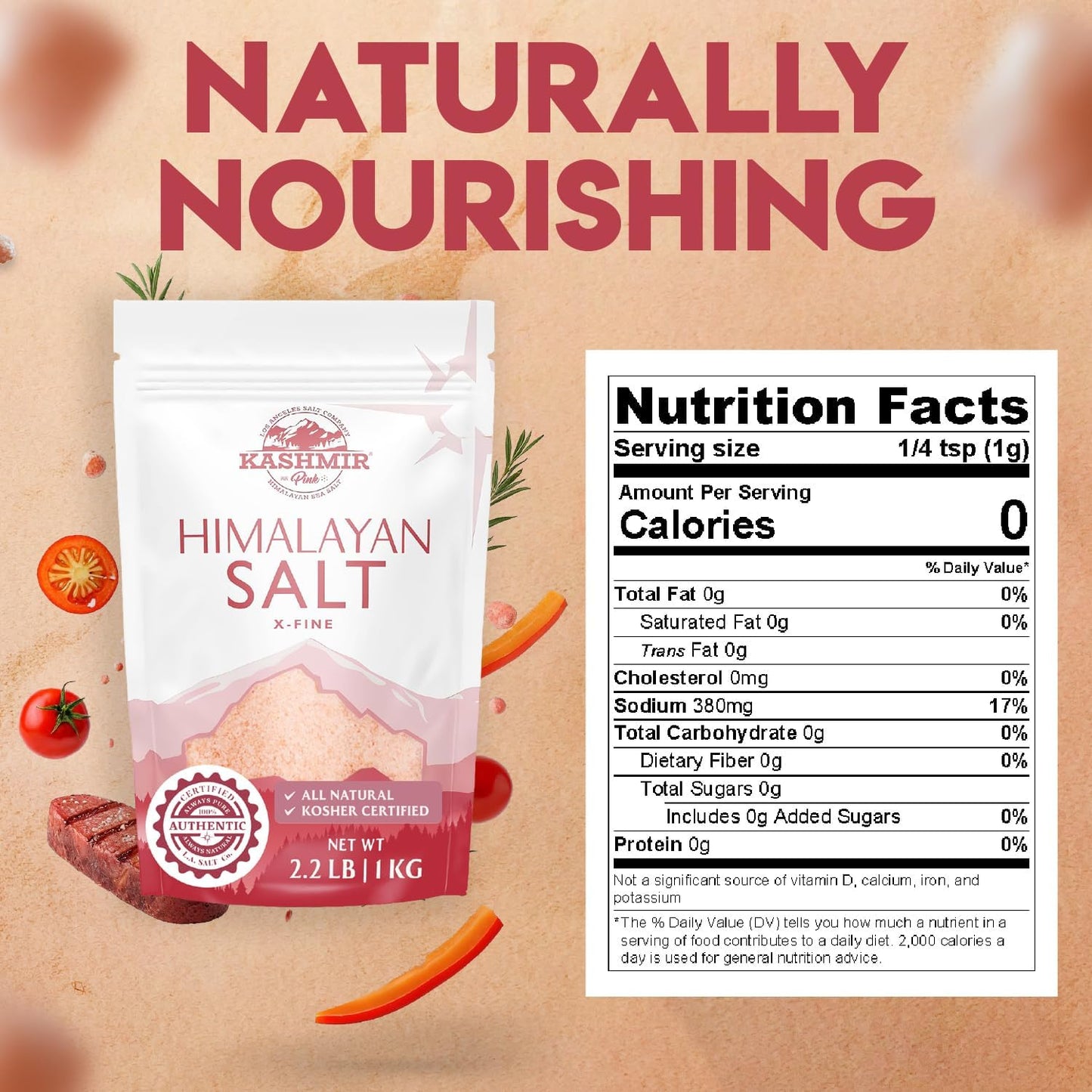 LA SALT CO Kashmir Pink Himalayan Salt X-FINE 2-55 lbs | Pure, Food Grade with 84 Trace Minerals | Supports Healthy Circulation & Helps Reduce