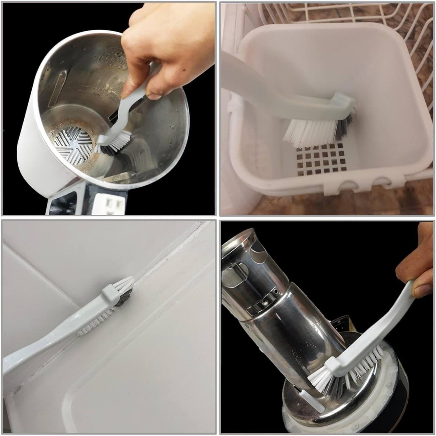 JIANYI Kitchen Scrub Brush, Angle Cleaning Brush, Right Angle Scrub Brushs for Sink Household Dish Pot Pan Edge Corners, Upgraded Stiff Brushes