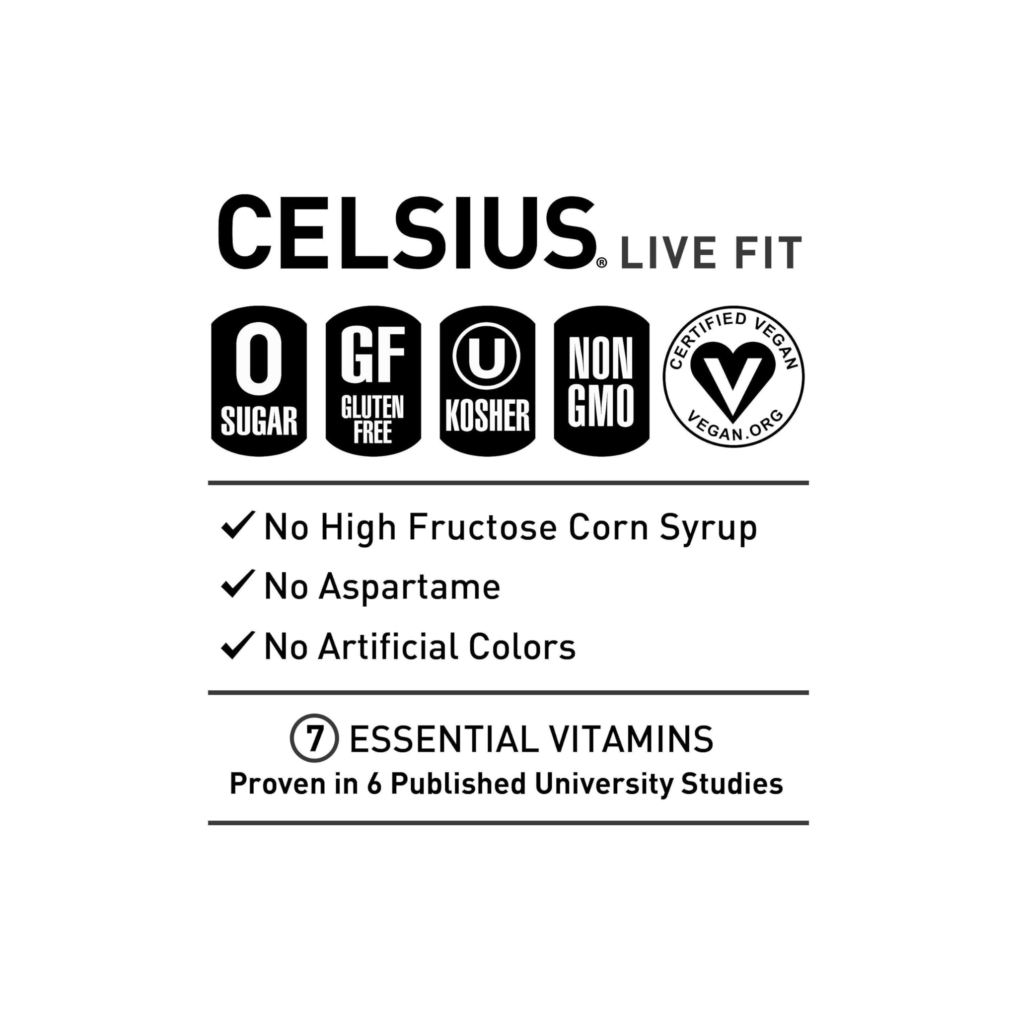 CELSIUS Sparkling Electric Vibe, Functional Energy Drink 12 Fl Oz (Pack of 12)