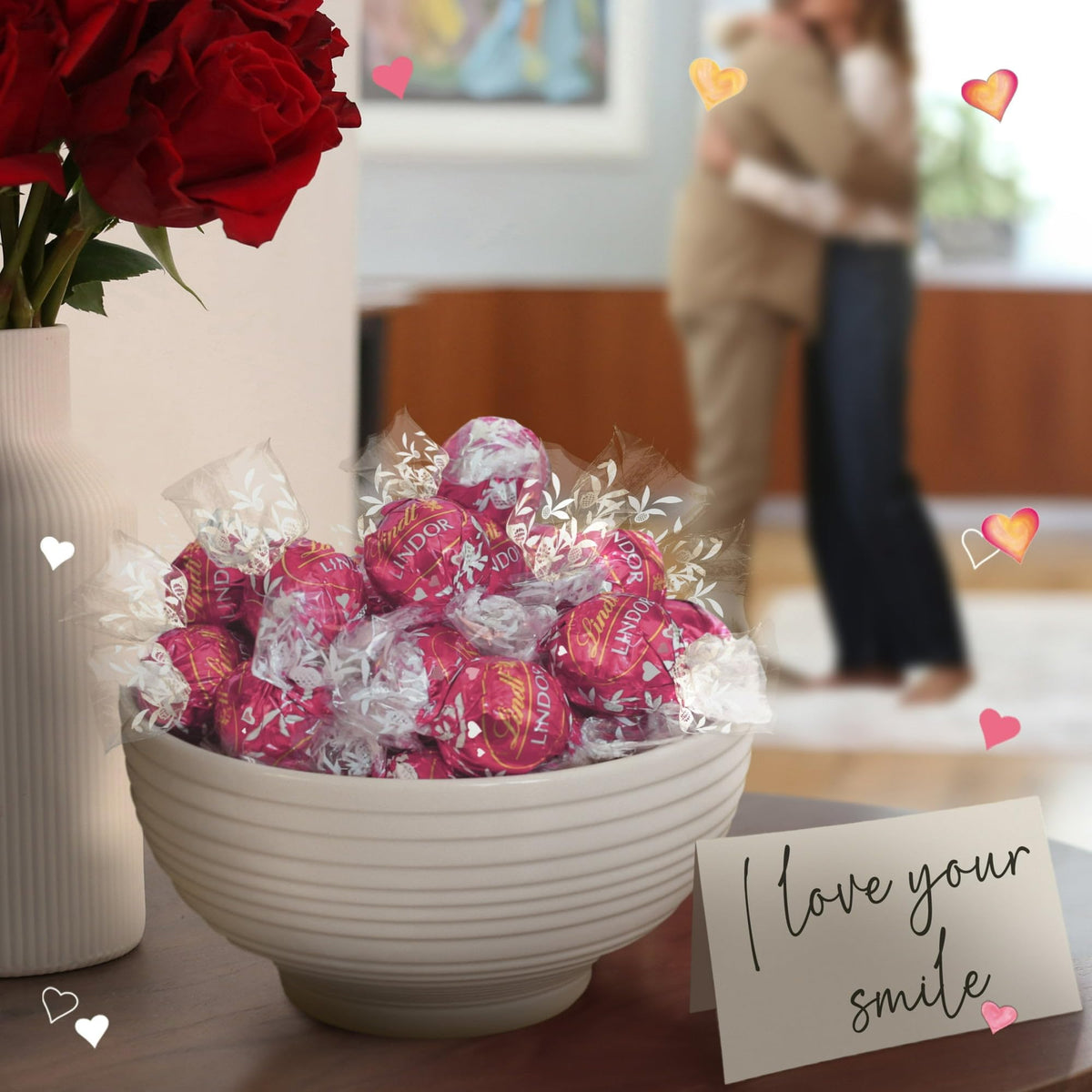 Candykrave LindtLindoor Valentine Day Cocoa and Creme Milk Chocolate Candy - (1lb 30 Pieces) Bulk Easter Cream Chocolate Truffles Candy - Delicious