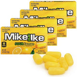 Mike and Ike Sour Lemon Candy, 4 Pack of Movie Theater Boxes 0.78OZ Each, Ideal for Your Favorite Films, Perfect Candy for Sharing with Friends.