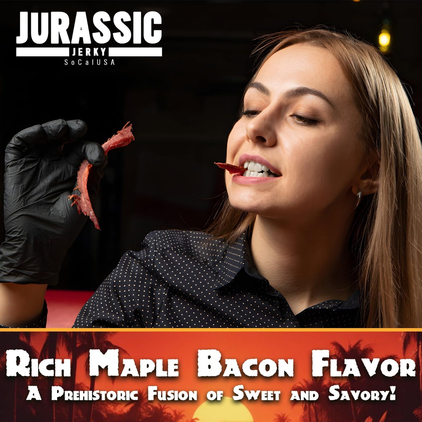 Carnivore Candy Old Fashioned Maple Bacon Bacon Jerky - Jurassic Jerky with Amazing Taste, high protein content, no preservatives, MSG-free, low