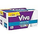 Viva Multi-Surface 2-Ply Cloth Towel Rolls, 11" x 5-15/16", White, 110 Sheets Per Roll, Pack Of 12 Rolls