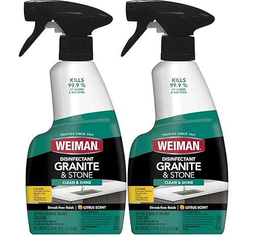 Weiman Disinfectant Granite Daily Clean & Shine - 12 fl oz (2 Pack) Safely Clean Disinfect and Shine Granite Marble Soapstone Quartz Quartzite Slate