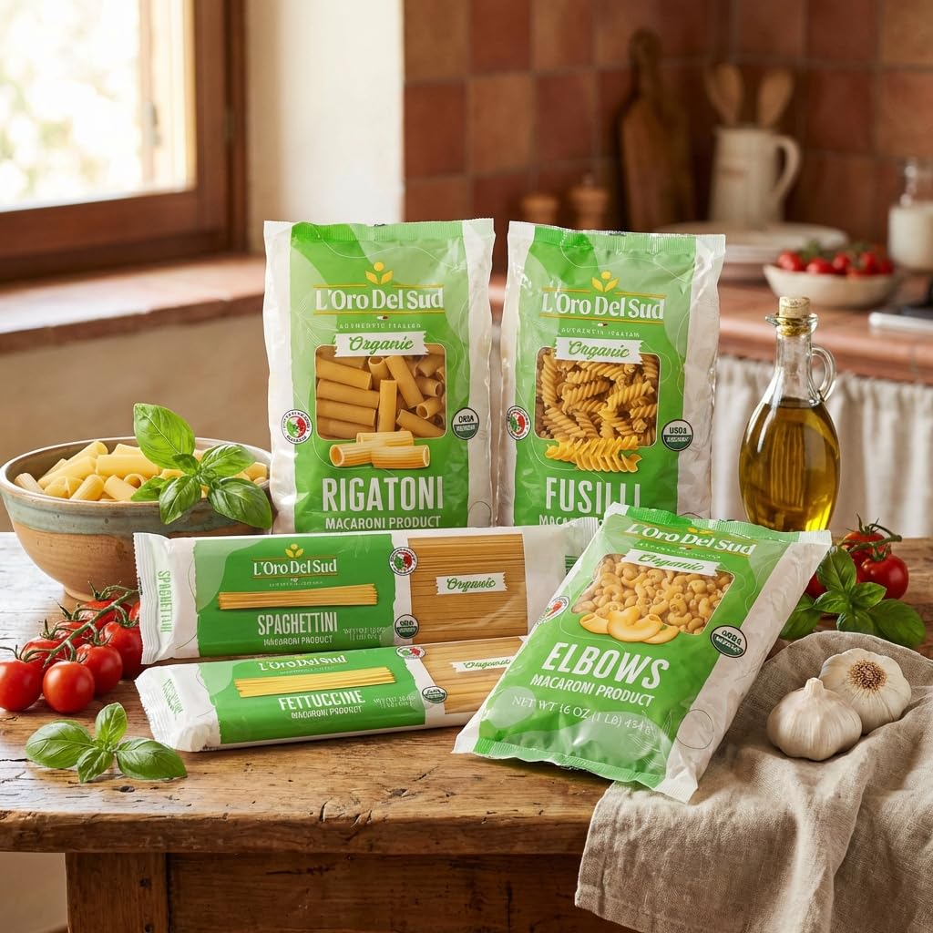 Organic Fettuccine Pasta, 20 pack, 100% Durum Wheat, Italian Pasta, Premium Quality Product of Italy 16 Ounce (20 Pack) by L'Oro del Sud