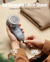 POPCHOSE Fabric Shaver, Lint Shaver for Clothing, Electric Lint Remover with 6-Leaf Blades, Sweater Defuzzer, Clothes Shaver for Couch, Furniture