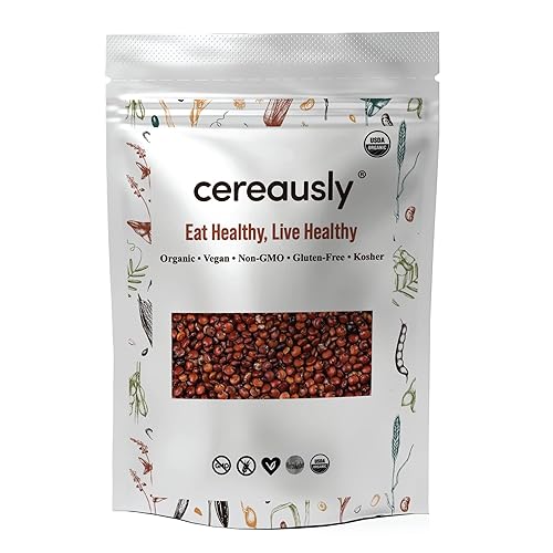 CEREAUSLY Organic Red Quinoa - Premium Royal Quinoa from Bolivia - Kosher and Non-GMO Quinoa Bulk - Vegan and Gluten-Fee Cooking Quinoa - 4 LB