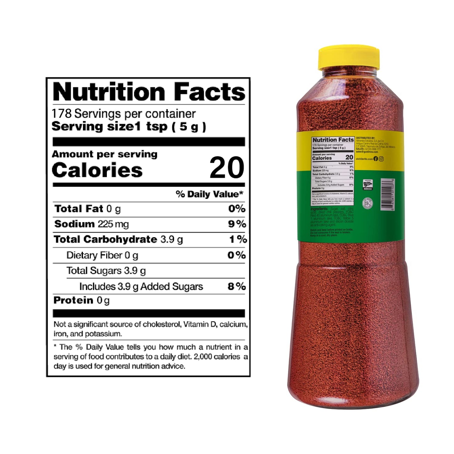 EL CHILERITO Candy Powder Chamoy Flavor 960g/ 32.2 Fl. Oz - For Sweets, Snacks, Fruits, Drinks And Cocktails, Kosher