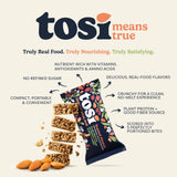 Tosi Variety Pack Protein Bars, Plant Based with Nuts, Gluten-Free Crunchy Snacks, Vegan, Organic, Flax & Chia Seeds, Soy-Free, Omega 3s, 5G-20G