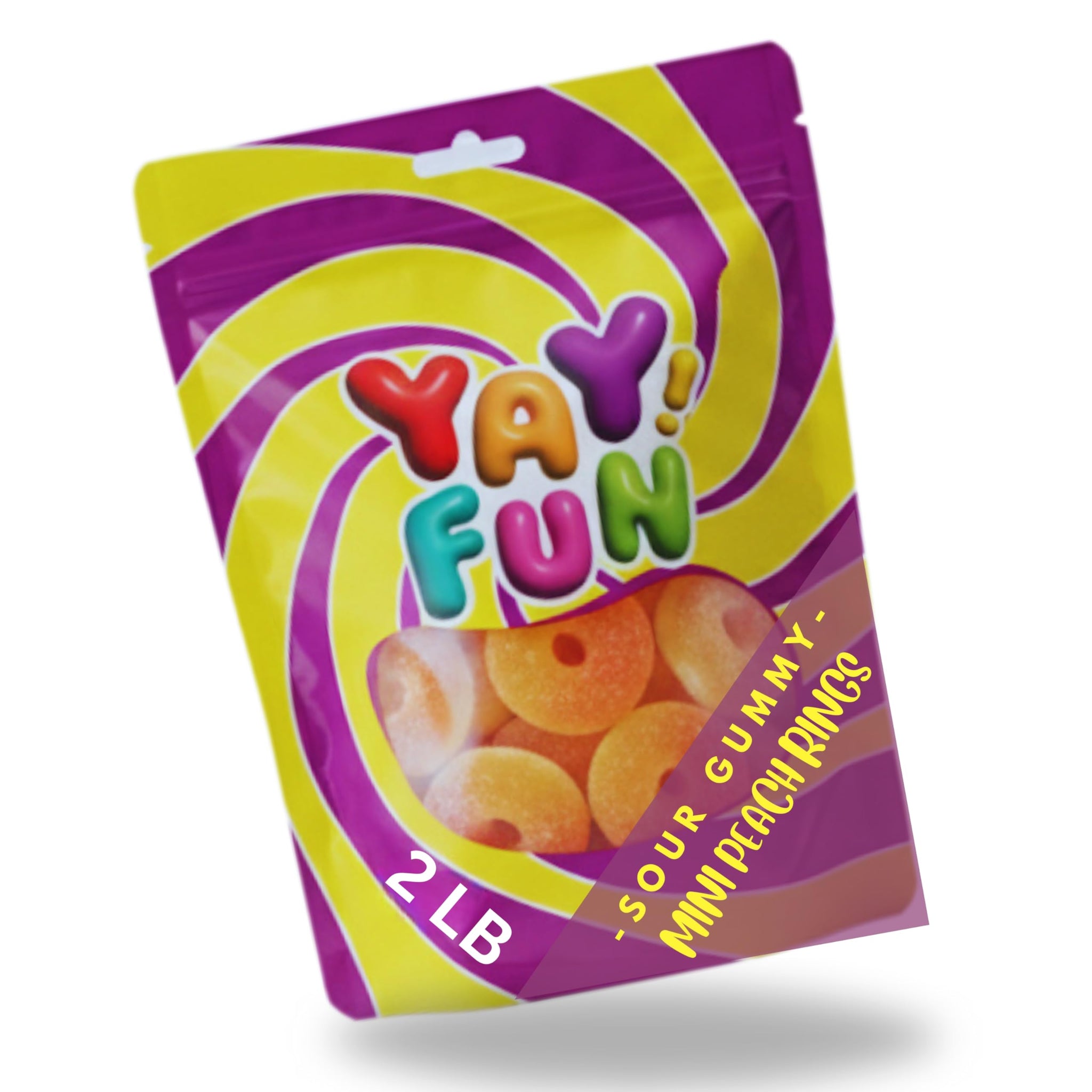 Sour Peach Rings Gummy Candy, Halal Candy Bulk 2 Pound Bag | Sweet & Tangy Gummy Peach Rings | Peach Ring Candy for Parties, Candy Buffets, Goodie